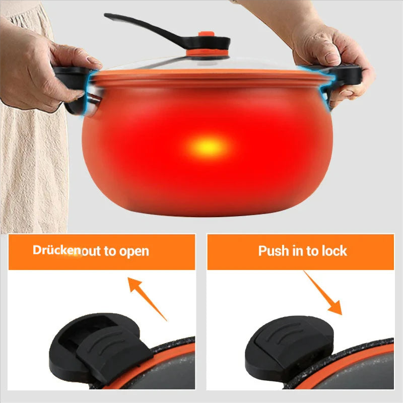 ✨ Multifunktionaler Schnellkochtopf mit großem Fassungsvermögen und Antihaftbeschichtung – 10-in-1-Technologie mit 8 Druckstufen für gesundes und schnelles Kochen 🍲⚡
