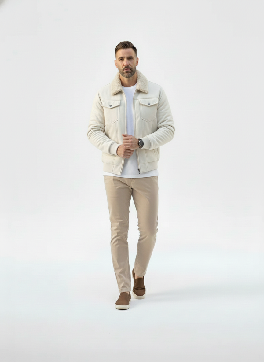 Belford Faux Suede Sherpa Jacket – Alter Ego