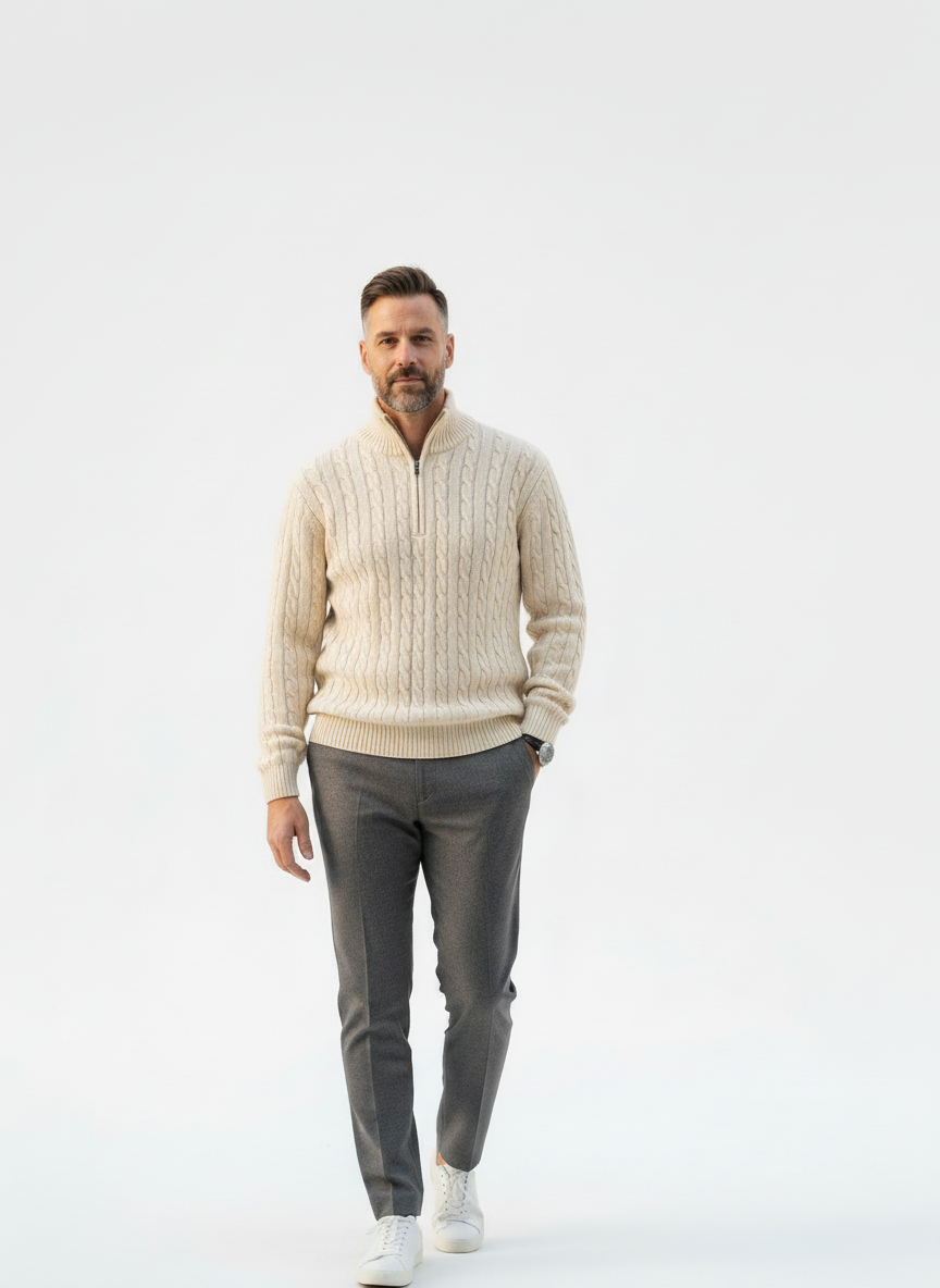 Belgrave Front-Zip Knit Pullover – Caspian's