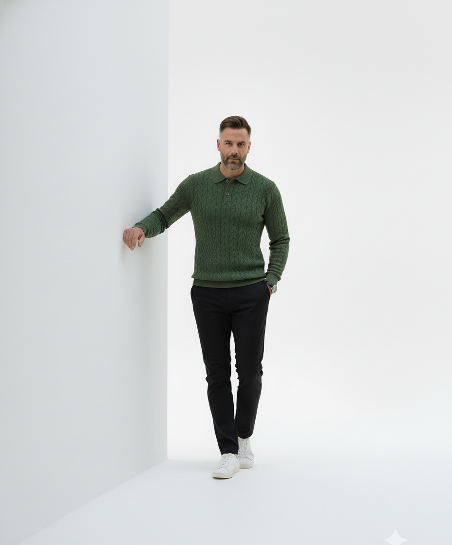 Mayfair Buttoned Knit Polo – Caspian's