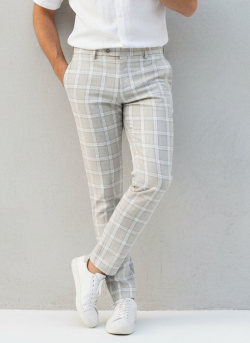 Plaid Slim-Fit Suit Pants – Alter Ego