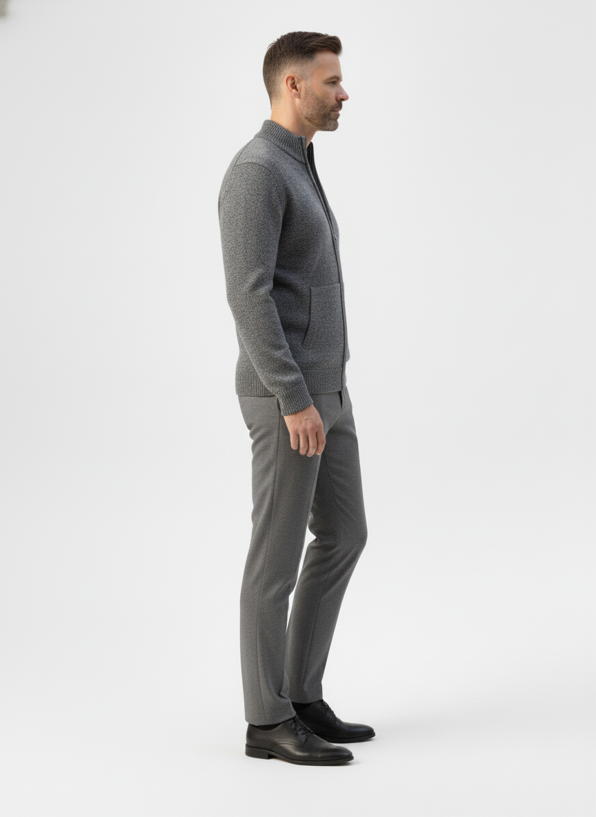 Ribbed Knit Sweater Jacket with Faux Fur Collar – Alter Ego