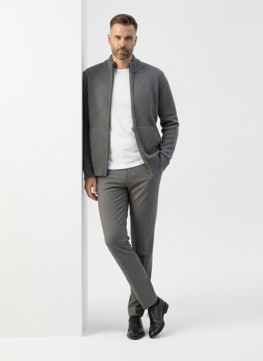 Ribbed Knit Sweater Jacket with Faux Fur Collar – Alter Ego