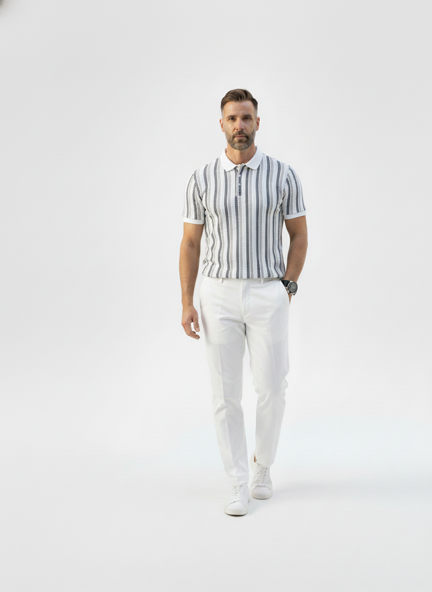 Striped Short Sleeve Polo – Alter Ego