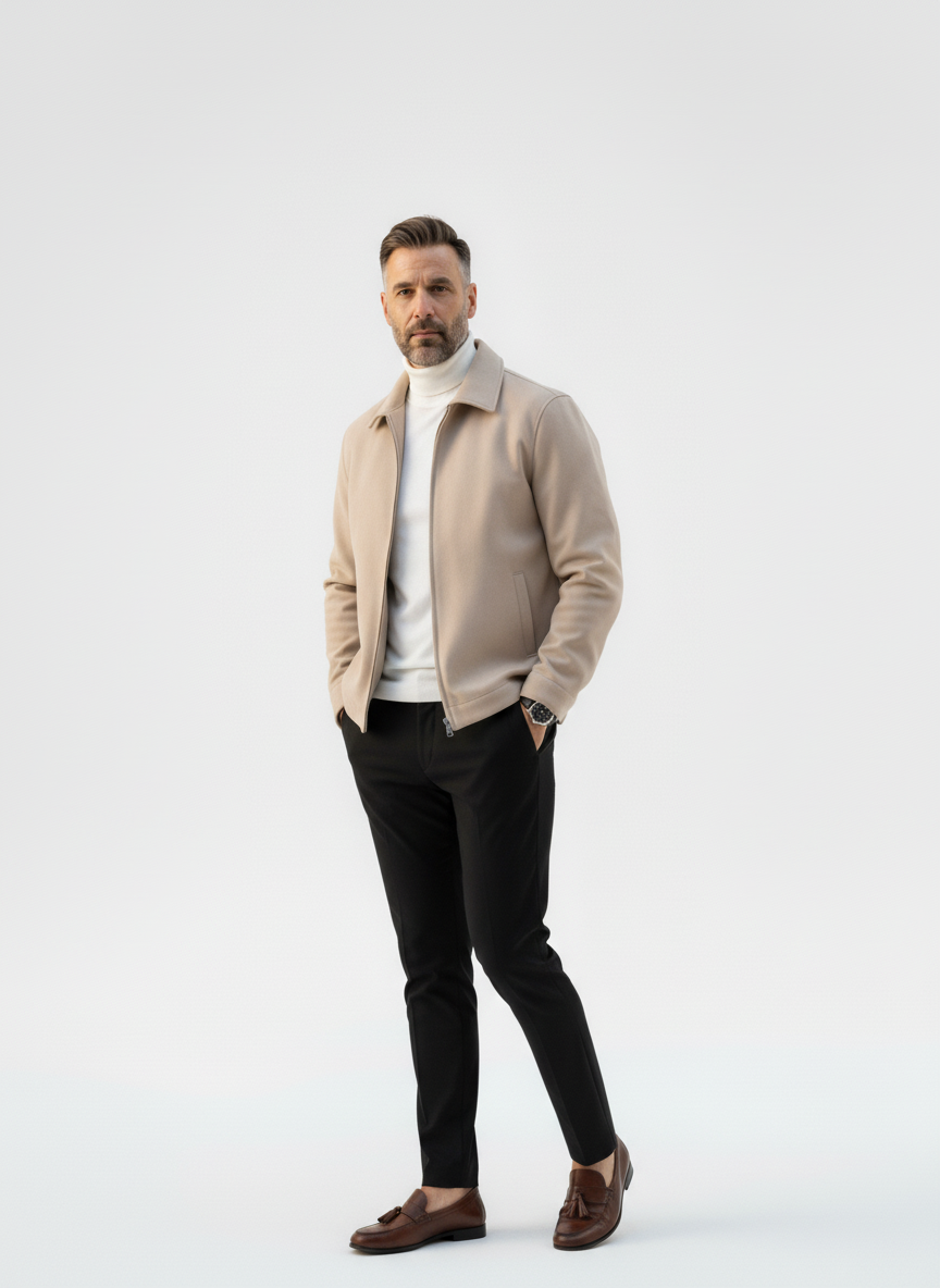 Wool Blend Zip-Up Jacket – Alter Ego