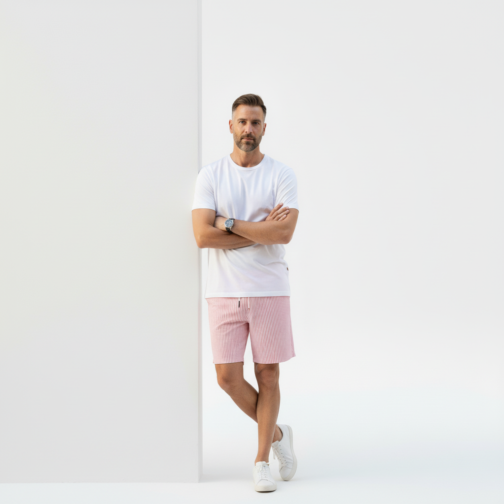 Vertical Striped Drawstring Swim Trunks – Alter Ego