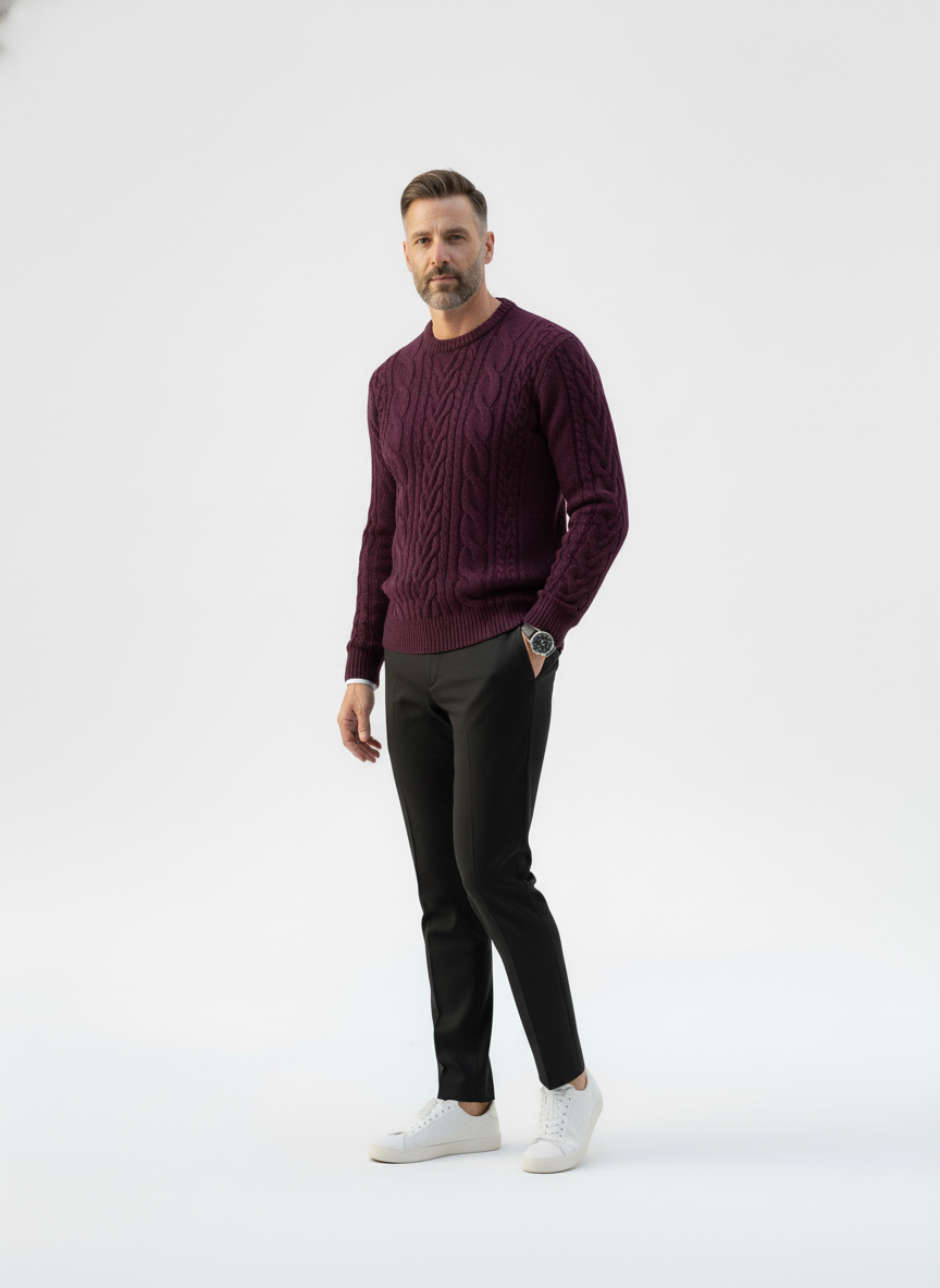 Drop Shoulder Cable Knit Sweater – Alter Ego