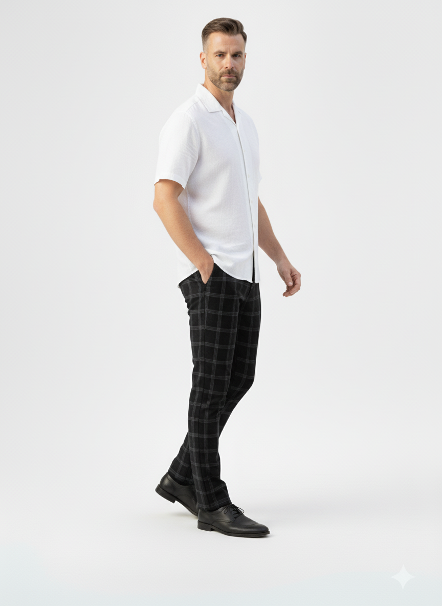 Plaid Slim-Fit Suit Pants – Alter Ego
