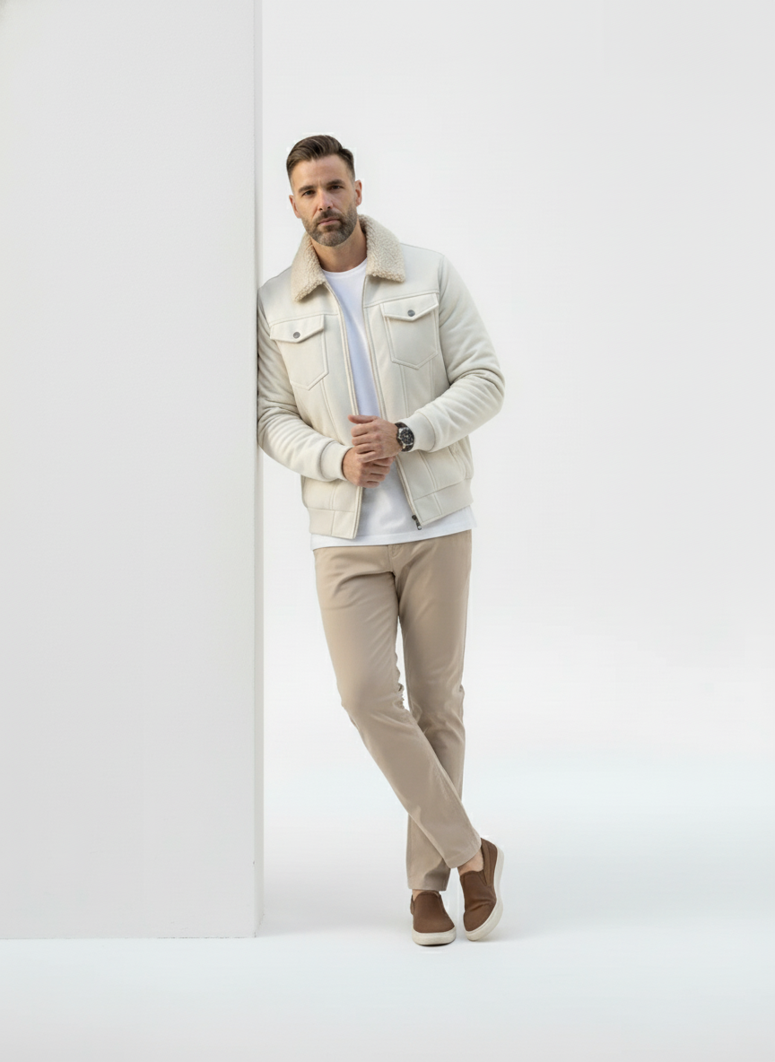 Belford Faux Suede Sherpa Jacket – Alter Ego