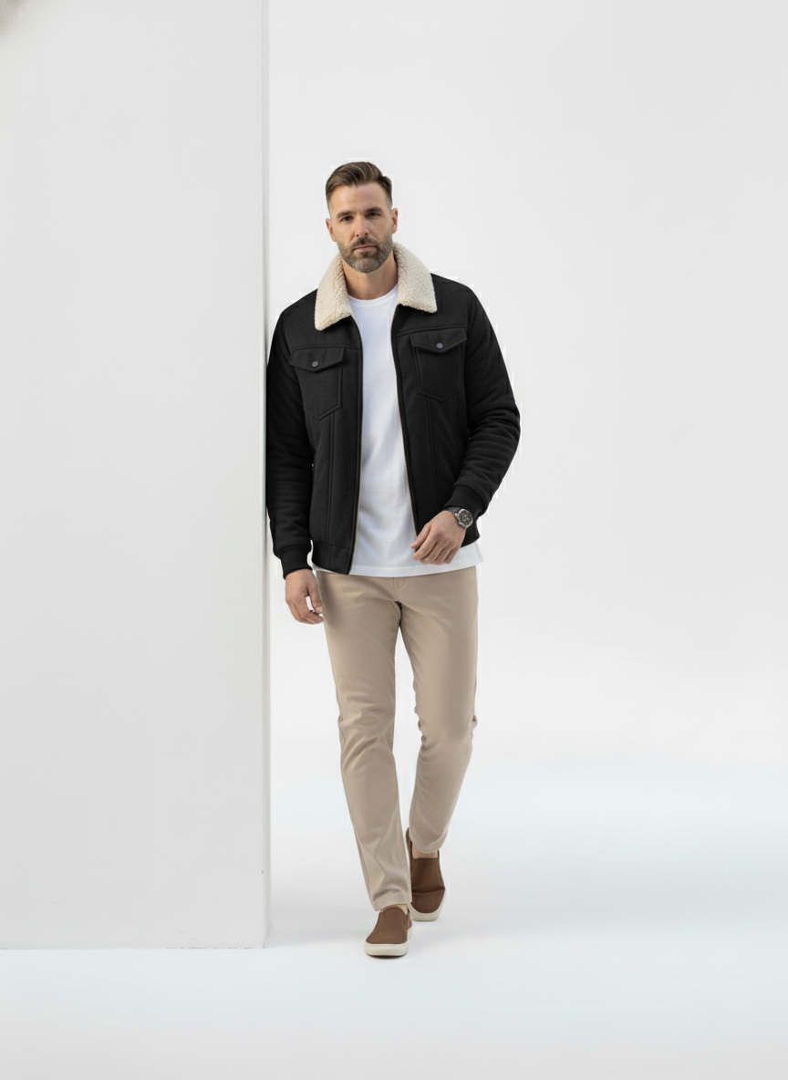 Belford Faux Suede Sherpa Jacket – Caspian's
