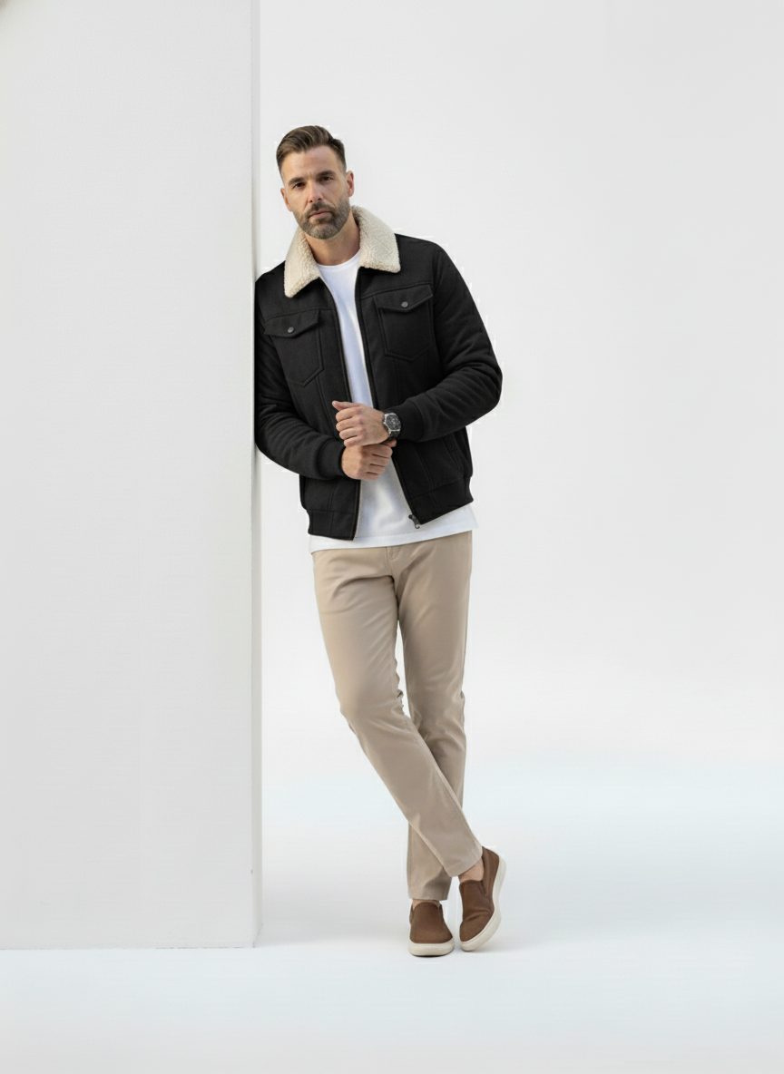 Belford Faux Suede Sherpa Jacket – Caspian's