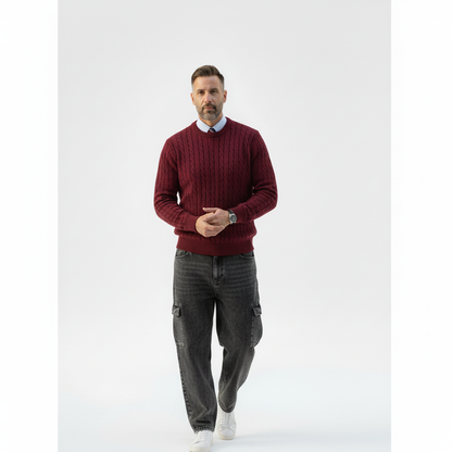 Cable Knit Crew Neck Sweater – Caspian's