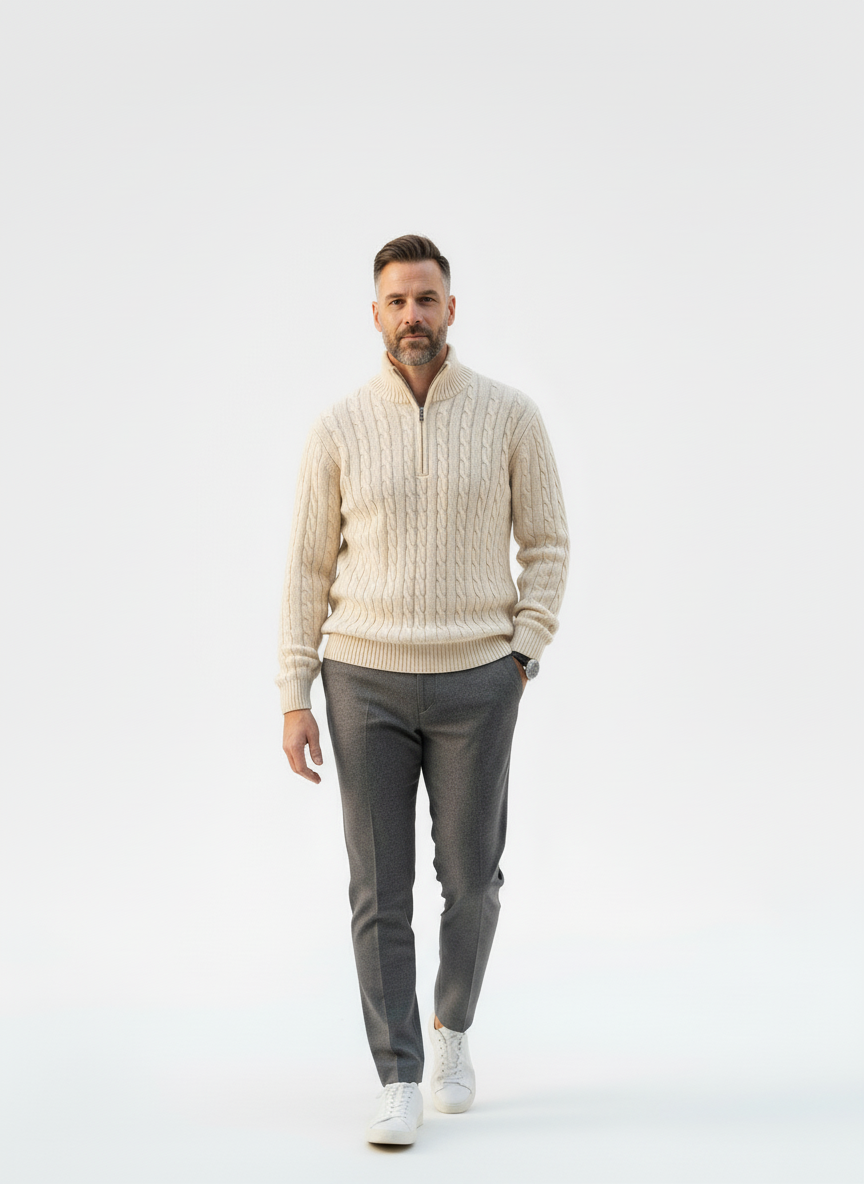 Belgrave Front-Zip Knit Pullover – Caspian's
