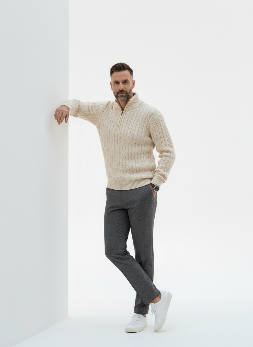 Front Zip Knit Pullover – Alter Ego