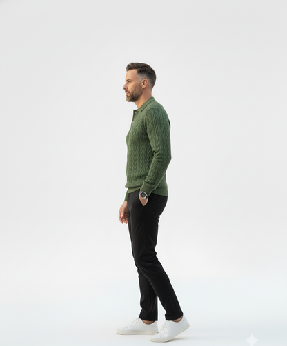 Mayfair Buttoned Knit Polo – Caspian's