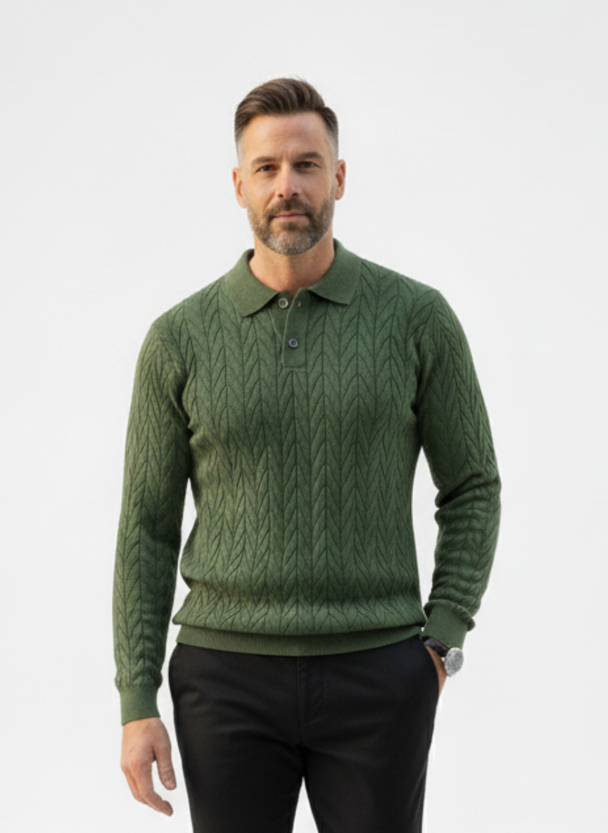 Mayfair Buttoned Knit Polo – Caspian's