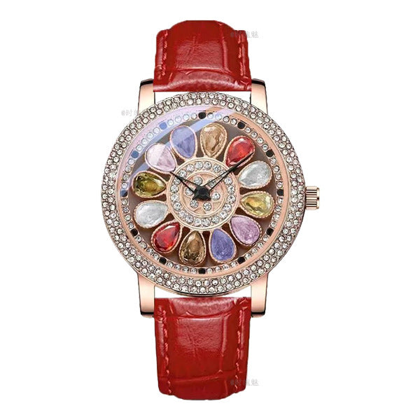 [🎁Tolles Geschenk] Edelstein-Lucky-Spin-Quarzuhr⌚