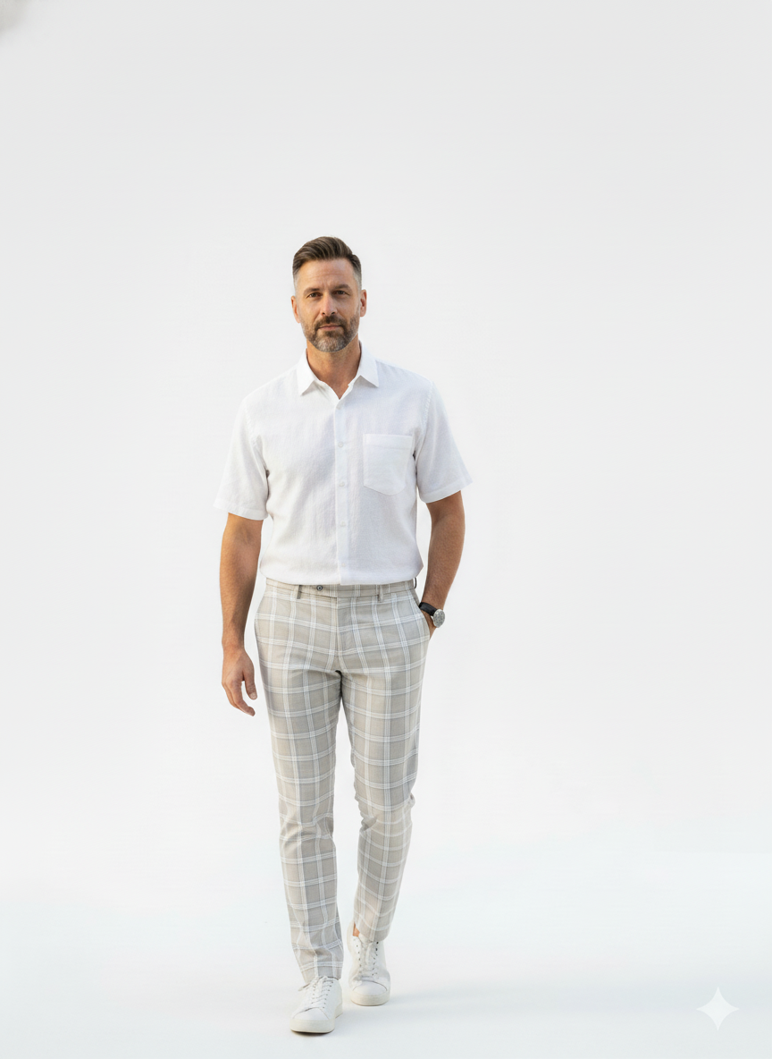 Plaid Slim-Fit Suit Pants – Alter Ego