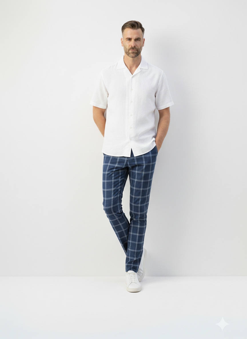 Plaid Slim-Fit Suit Pants – Caspian's