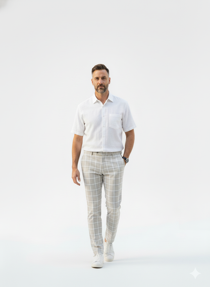 Plaid Slim-Fit Suit Pants – Caspian's