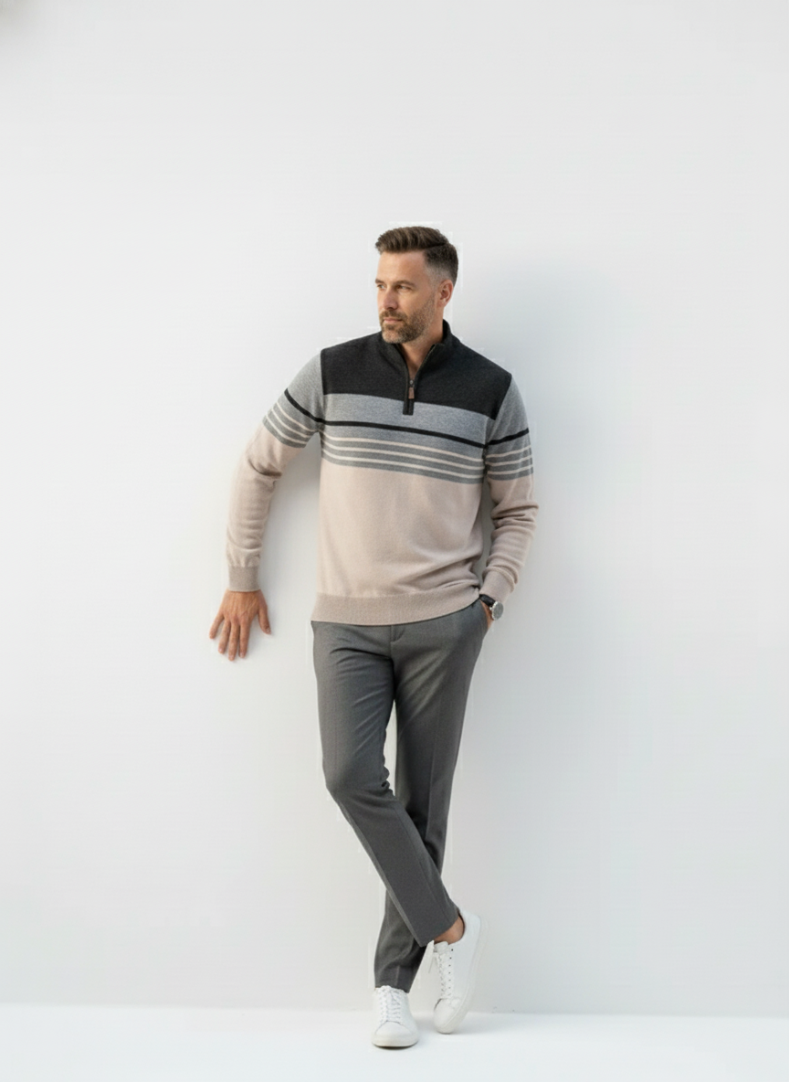 Regent Striped Half-Zip Sweater – Caspian's
