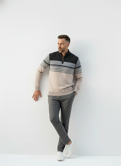 Regent Striped Half-Zip Sweater – Caspian's