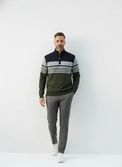 Regent Striped Half-Zip Sweater – Caspian's