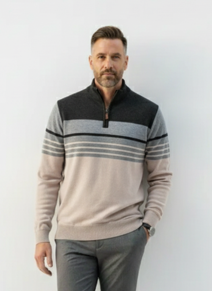 Regent Striped Half-Zip Sweater – Caspian's