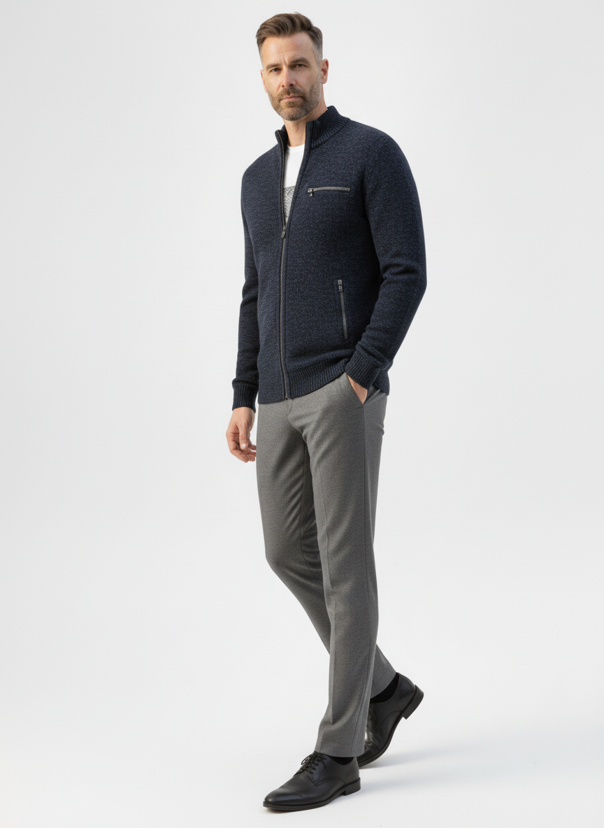 Ribbed Knit Sweater Jacket with Faux Fur Collar – Alter Ego