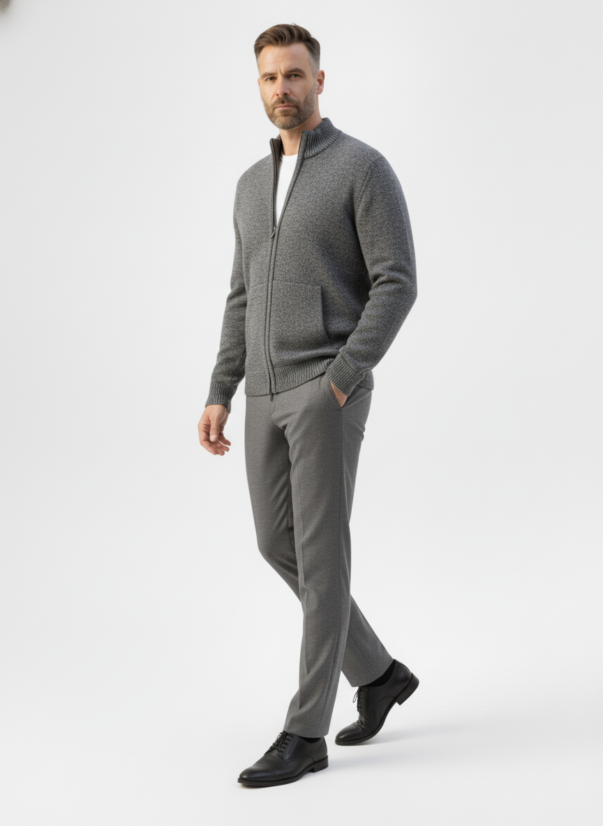 Ribbed Knit Sweater Jacket with Faux Fur Collar – Alter Ego