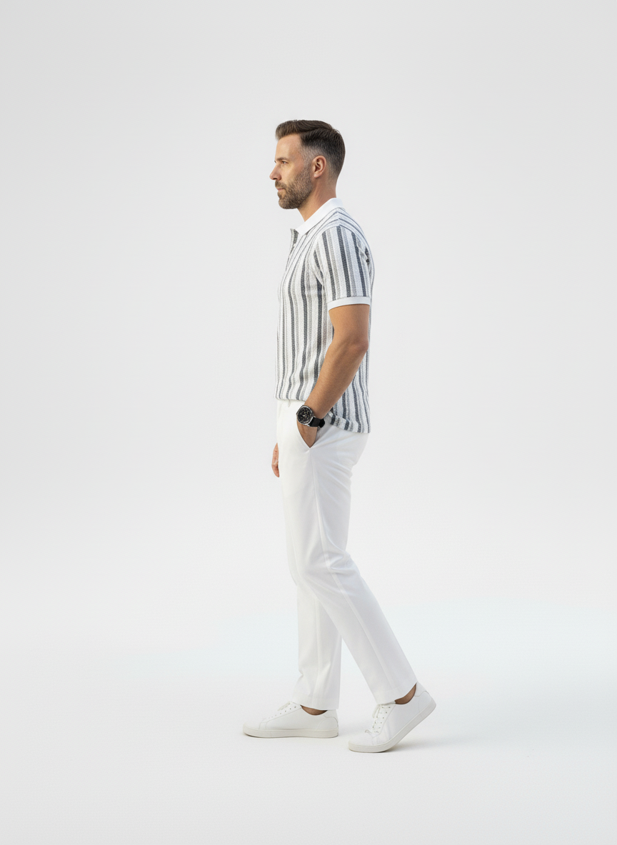 Striped Short Sleeve Polo – Alter Ego