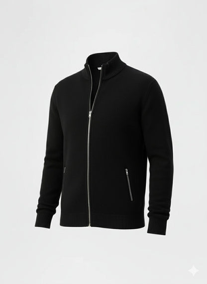 Ribbed Knit Sweater Jacket with Faux Fur Collar – Caspian's