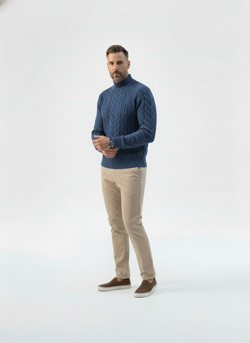 Cable Knit Crew Neck Pullover – Caspian's