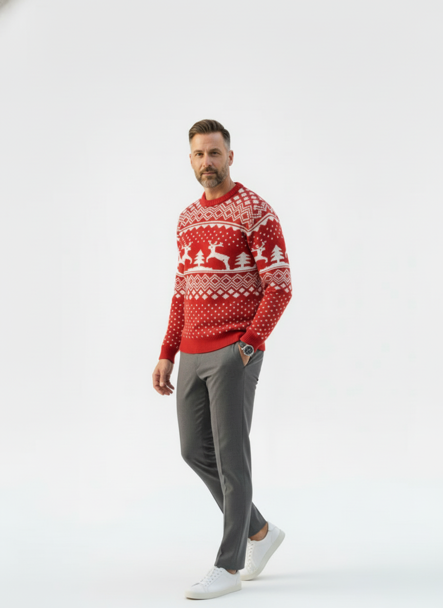 Heritage Elk & Geo Pattern Sweater – Caspian's