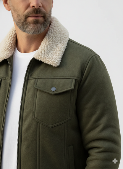 Belford Faux Suede Sherpa Jacket – Caspian's