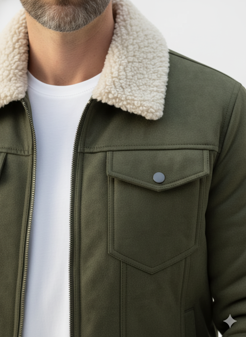 Belford Faux Suede Sherpa Jacket – Caspian's