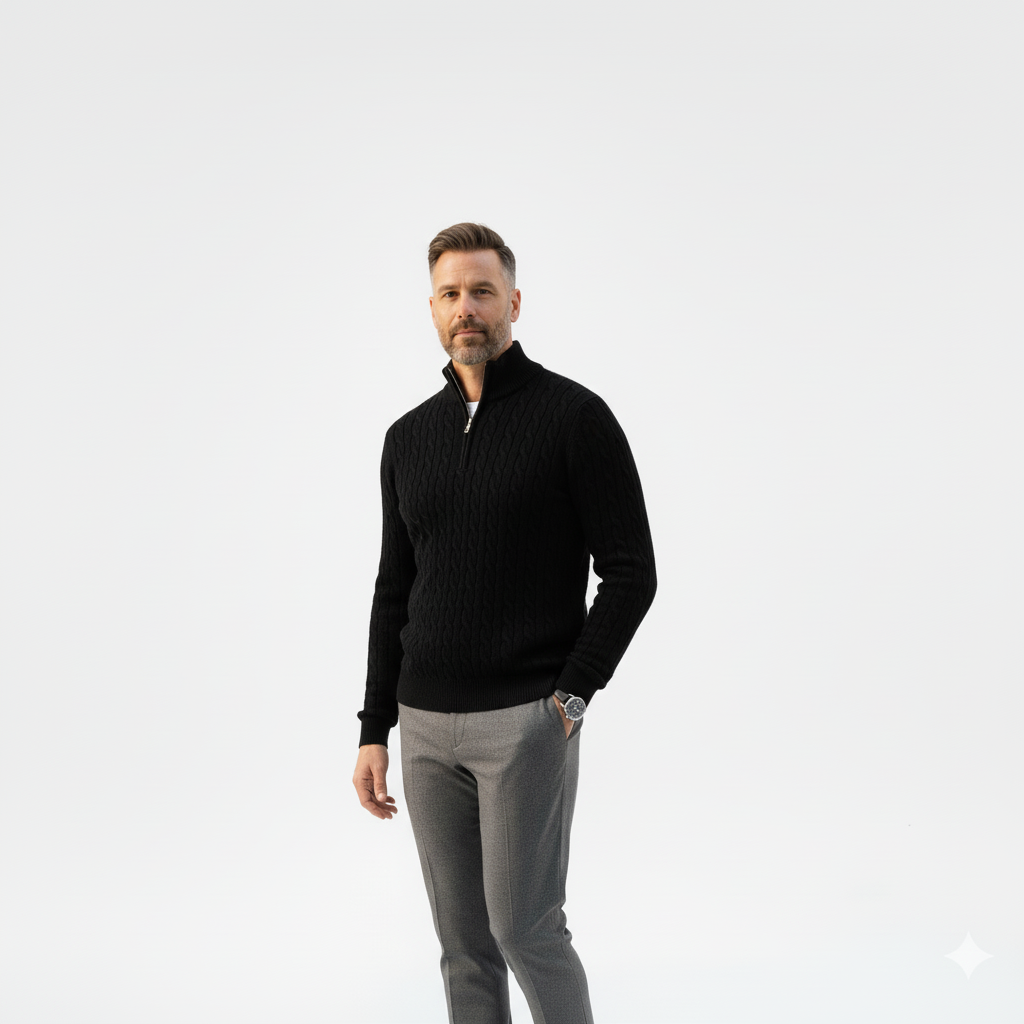 Belgrave Front-Zip Knit Pullover – Caspian's