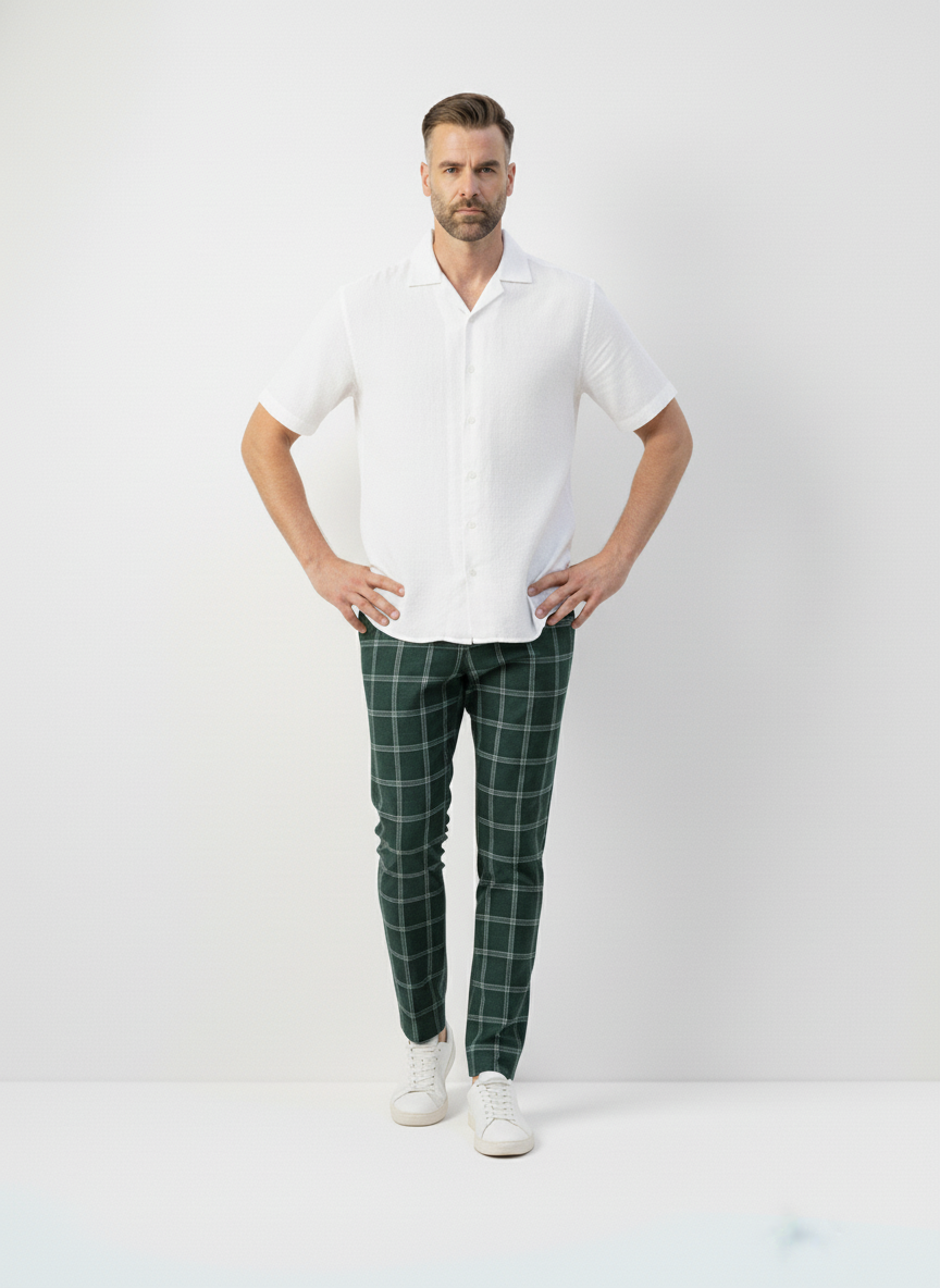 Plaid Slim-Fit Suit Pants – Caspian's