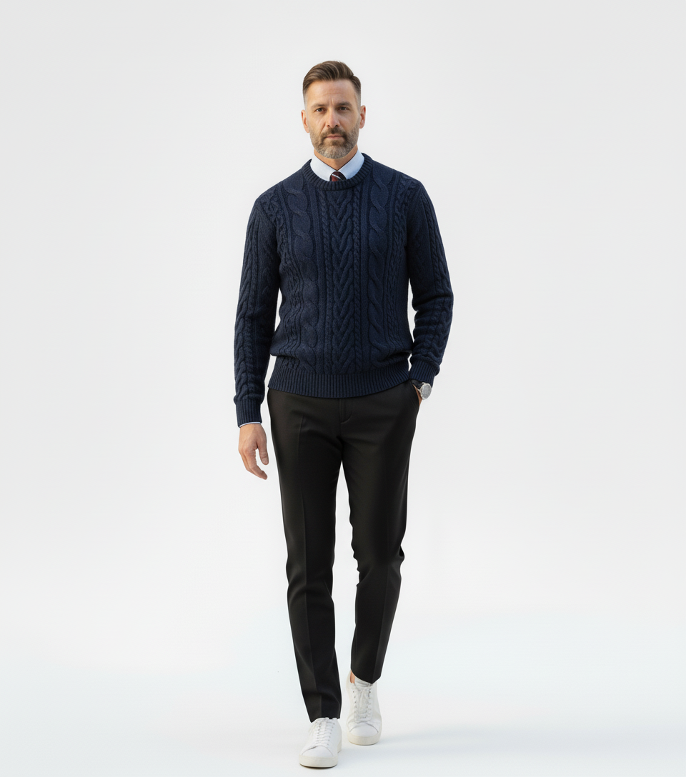 Drop Shoulder Cable Knit Sweater – Caspian's