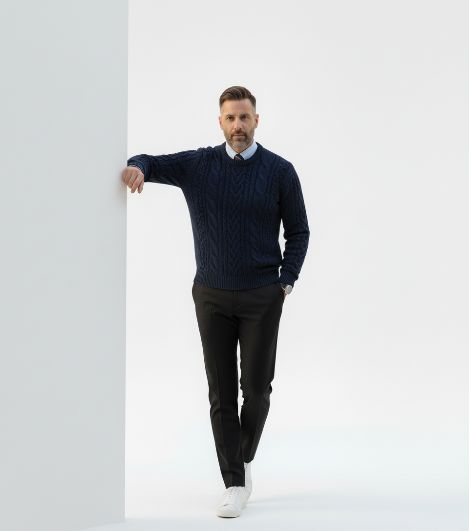 Drop Shoulder Cable Knit Sweater – Caspian's