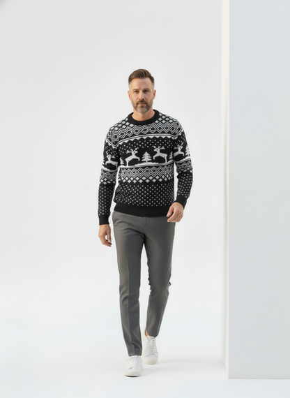 Heritage Elk & Geo Pattern Sweater – Caspian's