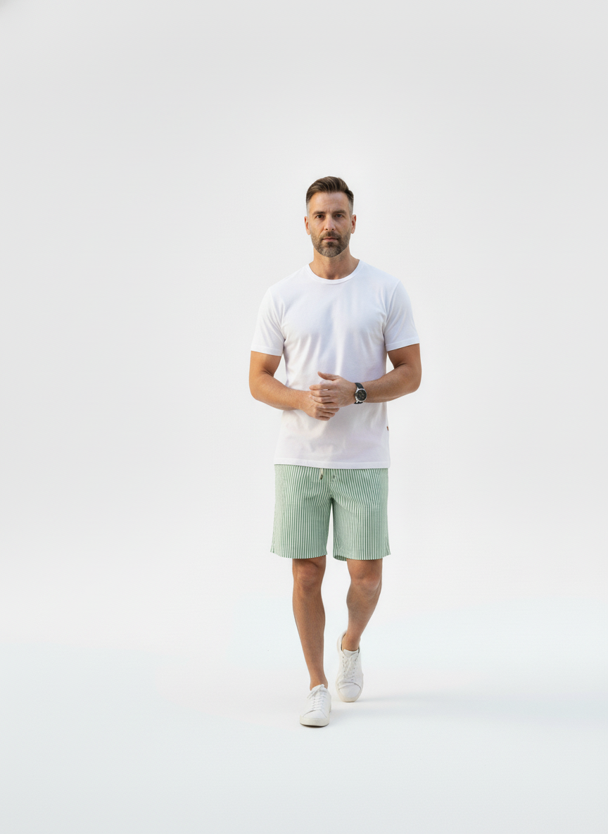 Vertical Striped Drawstring Swim Trunks – Alter Ego