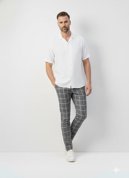 Plaid Slim-Fit Suit Pants – Caspian's