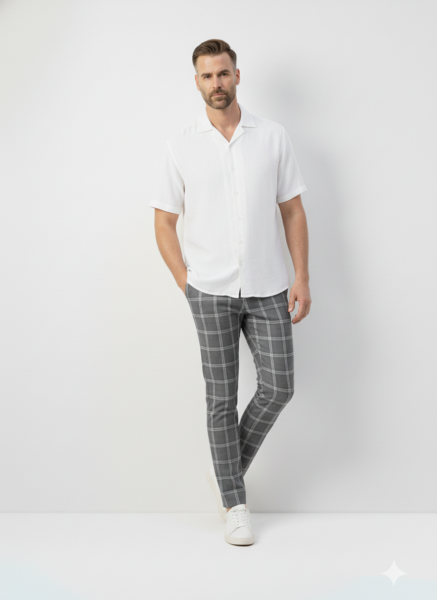 Plaid Slim-Fit Suit Pants – Alter Ego