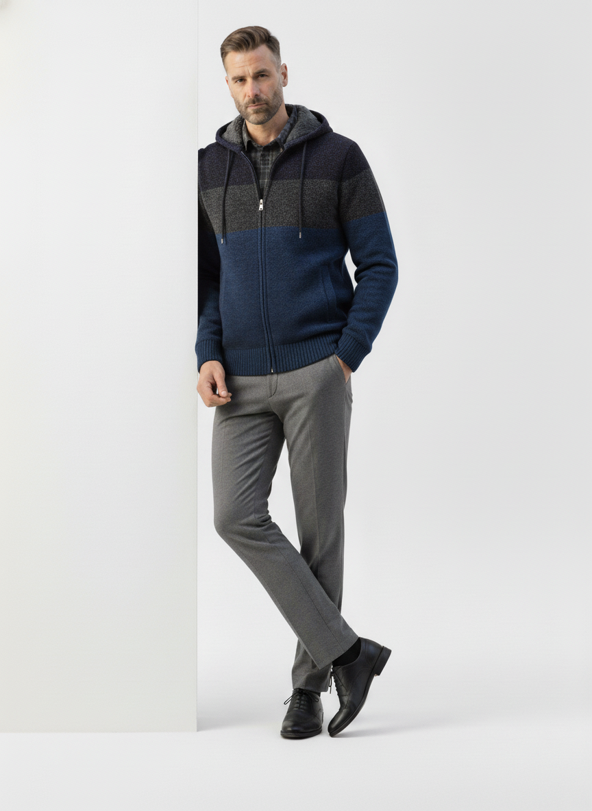 Quilted Faux Leather Hooded Cardigan – Caspian's