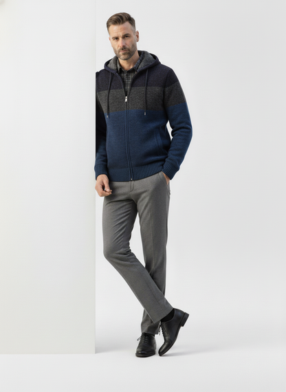 Quilted Faux Leather Hooded Cardigan – Caspian's