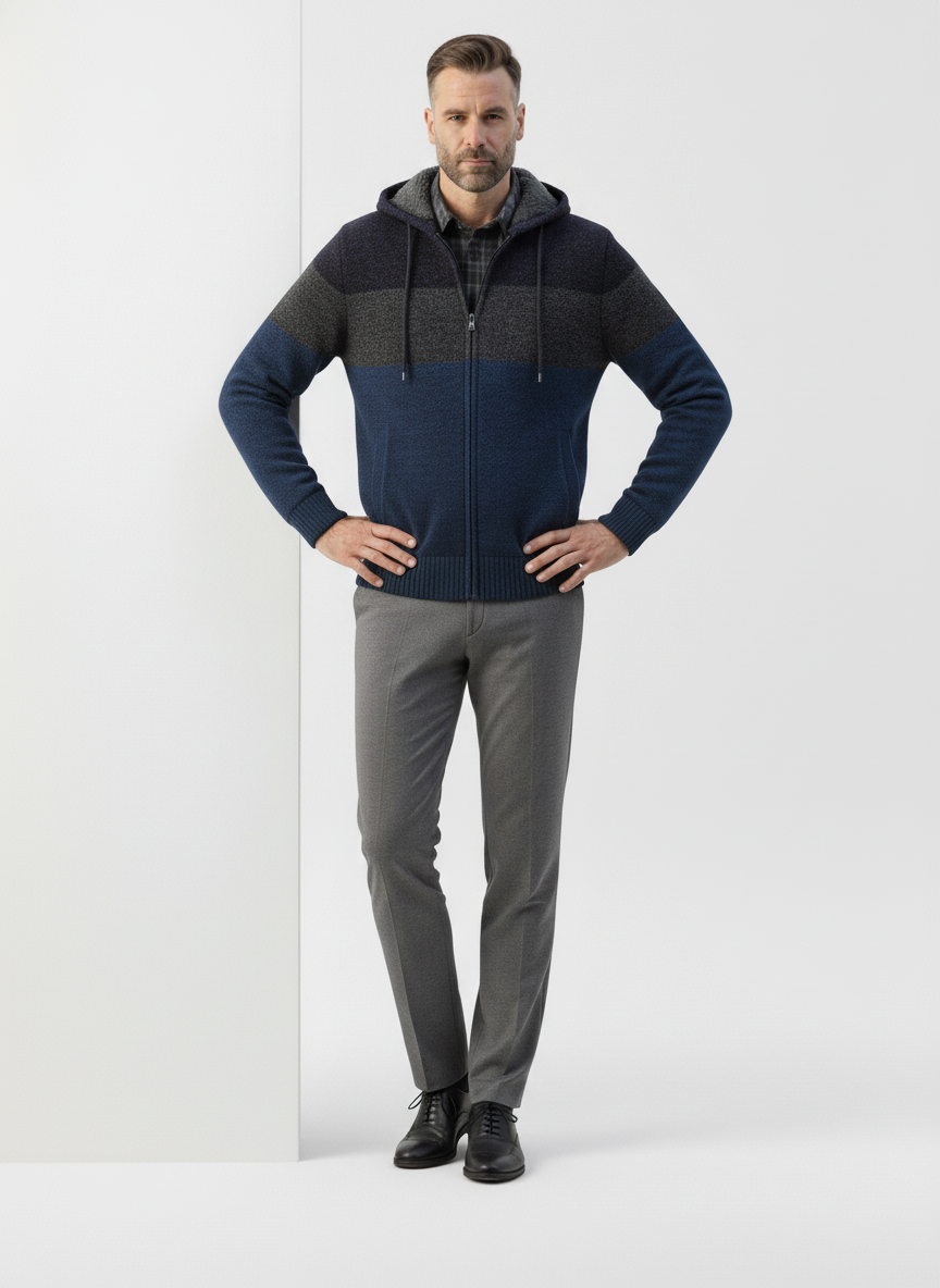 Quilted Faux Leather Hooded Cardigan – Caspian's