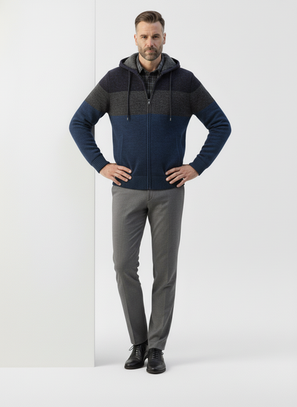 Quilted Faux Leather Hooded Cardigan – Caspian's