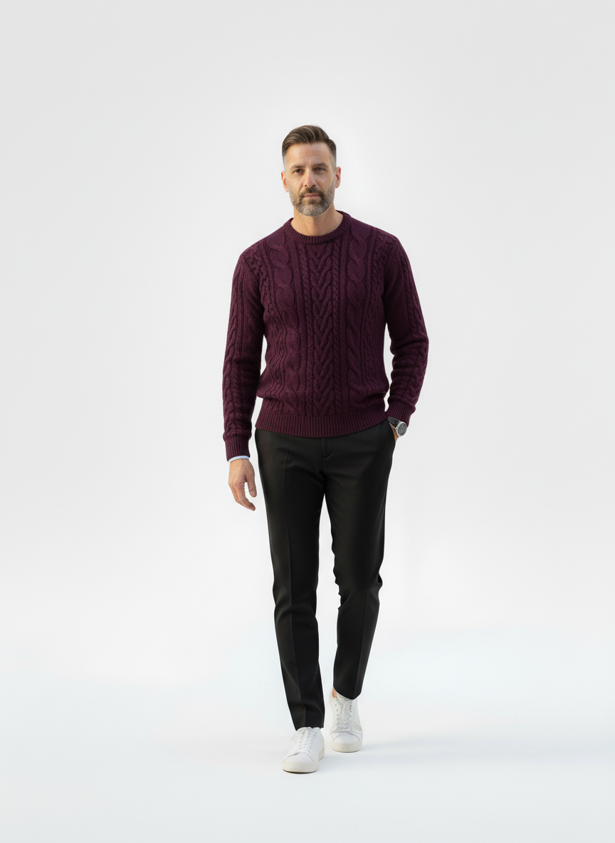 Drop Shoulder Cable Knit Sweater – Alter Ego