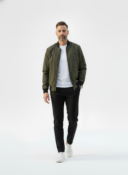 Contrast Zip Baseball Jacket – Caspian's